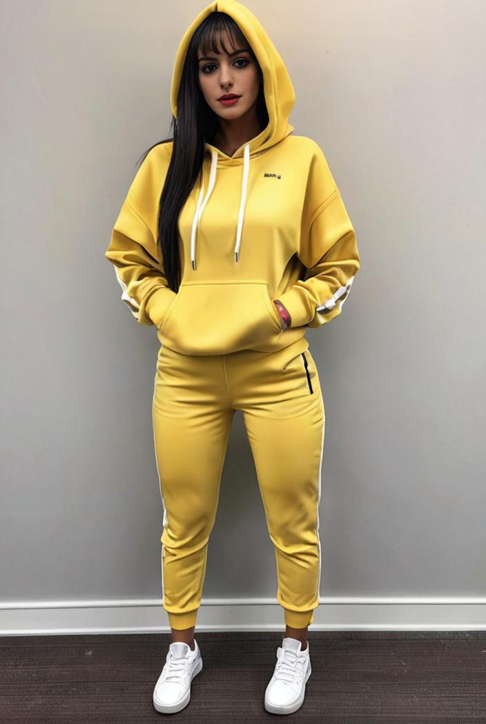casual drawstring pants and hoodie combo set for women 141842