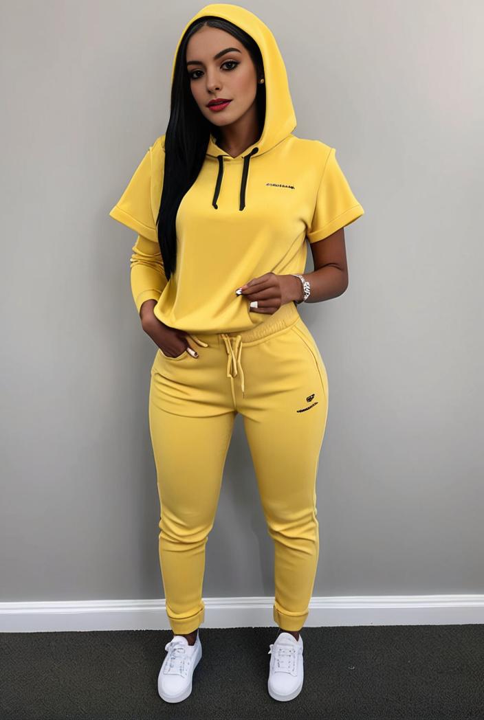 casual drawstring pants and hoodie combo set for women 141843