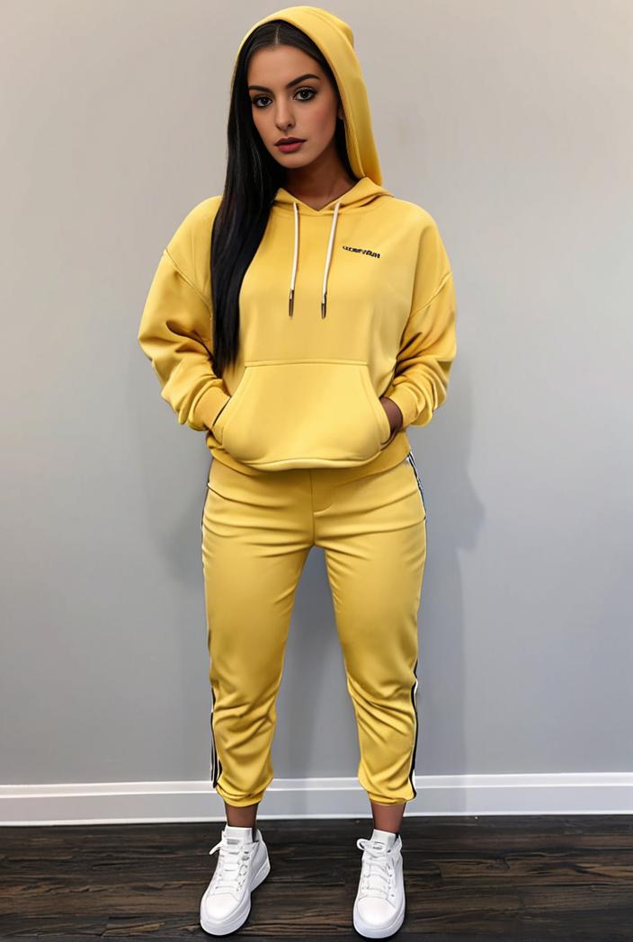 casual drawstring pants and hoodie combo set for women 141844