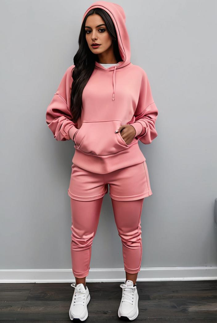 casual drawstring pants and hoodie combo set for women 141853