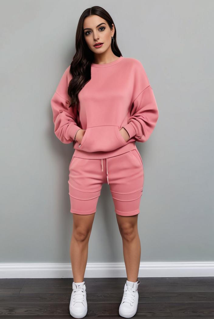 casual drawstring pants and hoodie combo set for women 141856