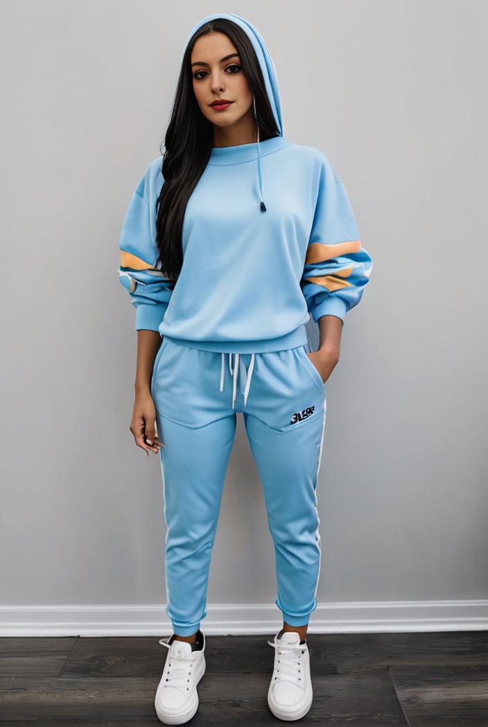 casual drawstring pants and hoodie combo set for women 141861
