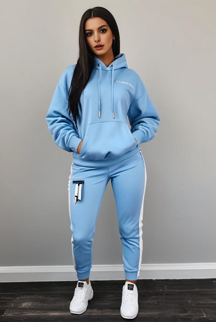 casual drawstring pants and hoodie combo set for women 141862