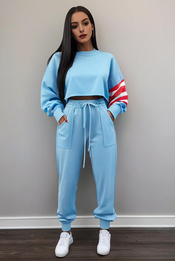 casual drawstring pants and hoodie combo set for women 141866