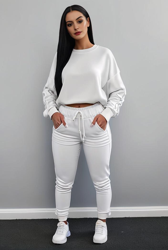 casual drawstring pants and hoodie combo set for women 141875
