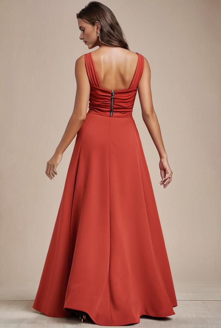 convertible chiffon lace open back spaghetti straps bridesmaid dress 127612