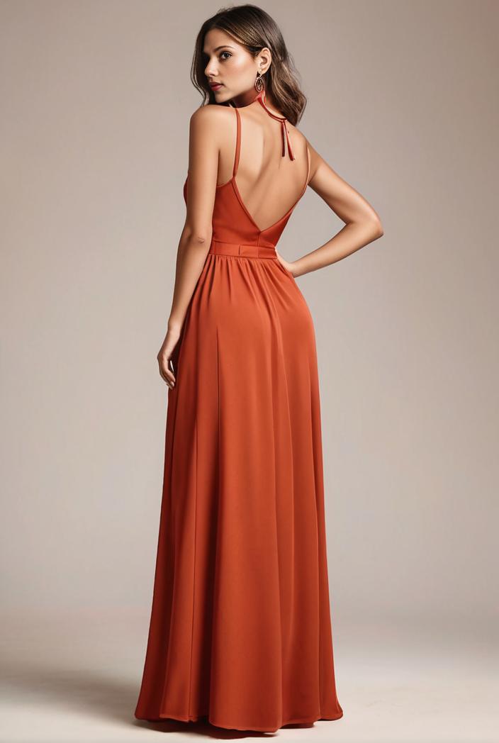 convertible chiffon lace open back spaghetti straps bridesmaid dress 127618