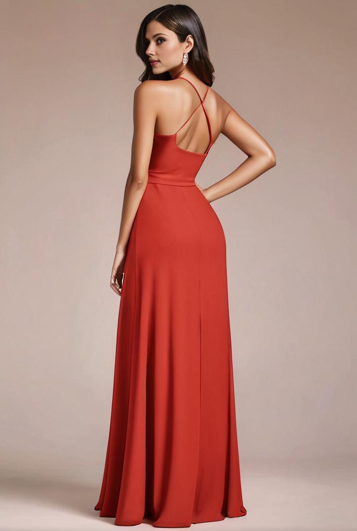convertible chiffon lace open back spaghetti straps bridesmaid dress 127619