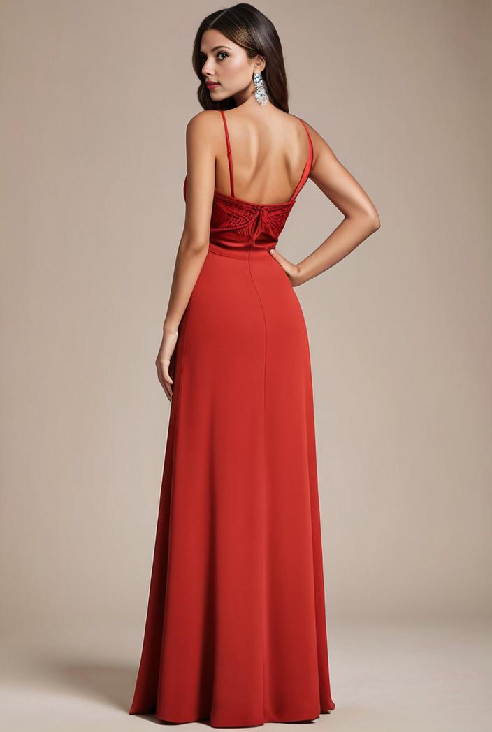 convertible chiffon lace open back spaghetti straps bridesmaid dress 127622