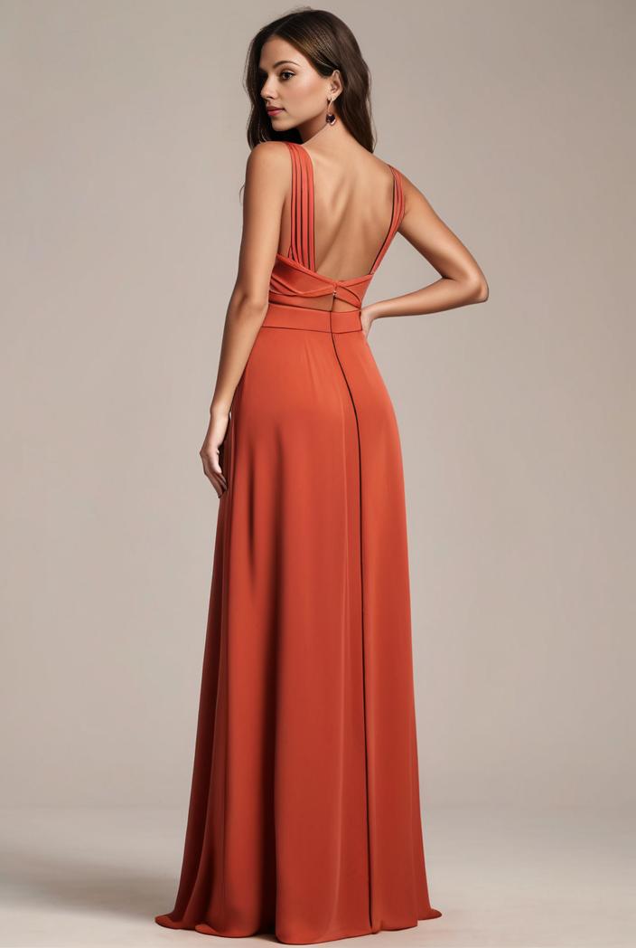 convertible chiffon lace open back spaghetti straps bridesmaid dress 127620