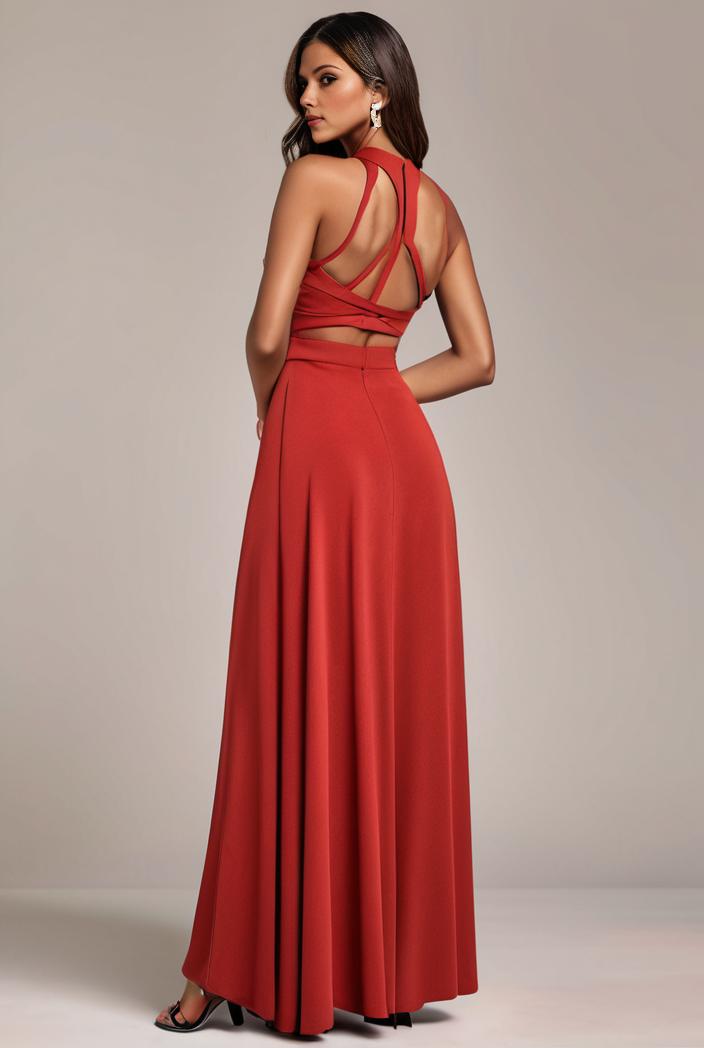 convertible chiffon lace open back spaghetti straps bridesmaid dress 127624