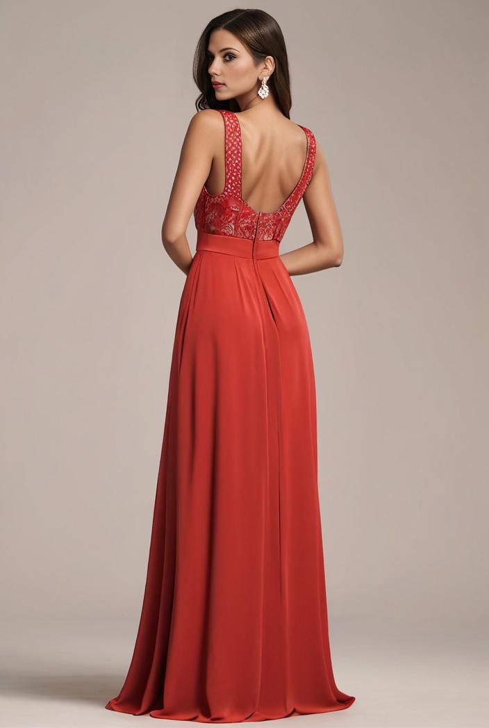 convertible chiffon lace open back spaghetti straps bridesmaid dress 127631
