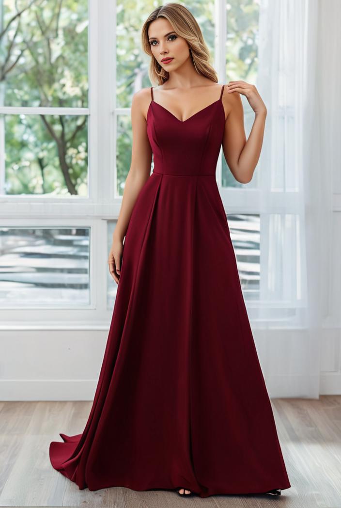 convertible chiffon lace open back spaghetti straps bridesmaid dress 127647