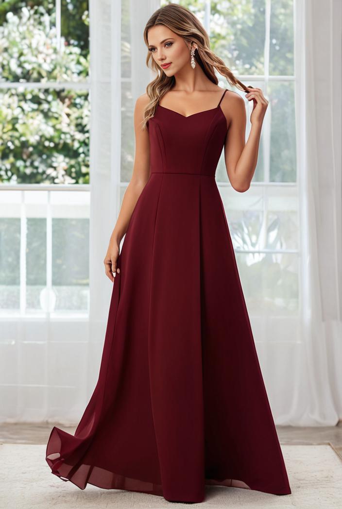 convertible chiffon lace open back spaghetti straps bridesmaid dress 127650