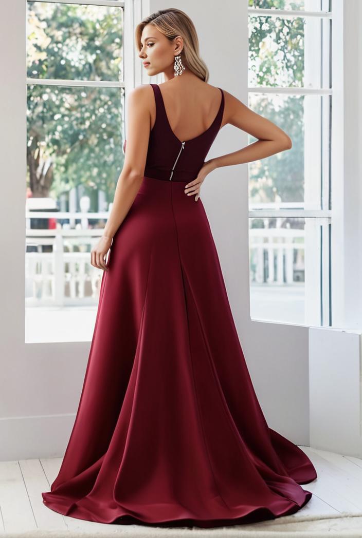 convertible chiffon lace open back spaghetti straps bridesmaid dress 127659