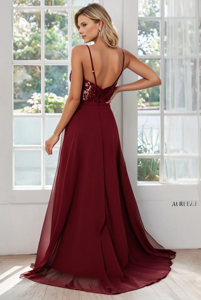 convertible chiffon lace open back spaghetti straps bridesmaid dress 127657