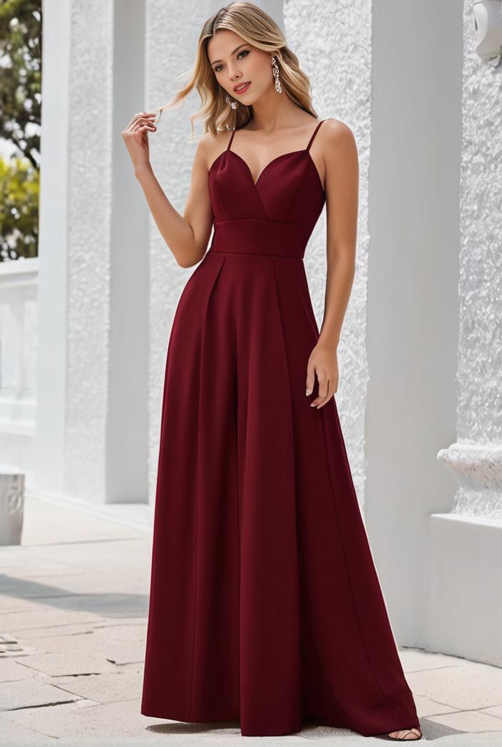 convertible chiffon lace open back spaghetti straps bridesmaid dress 127666