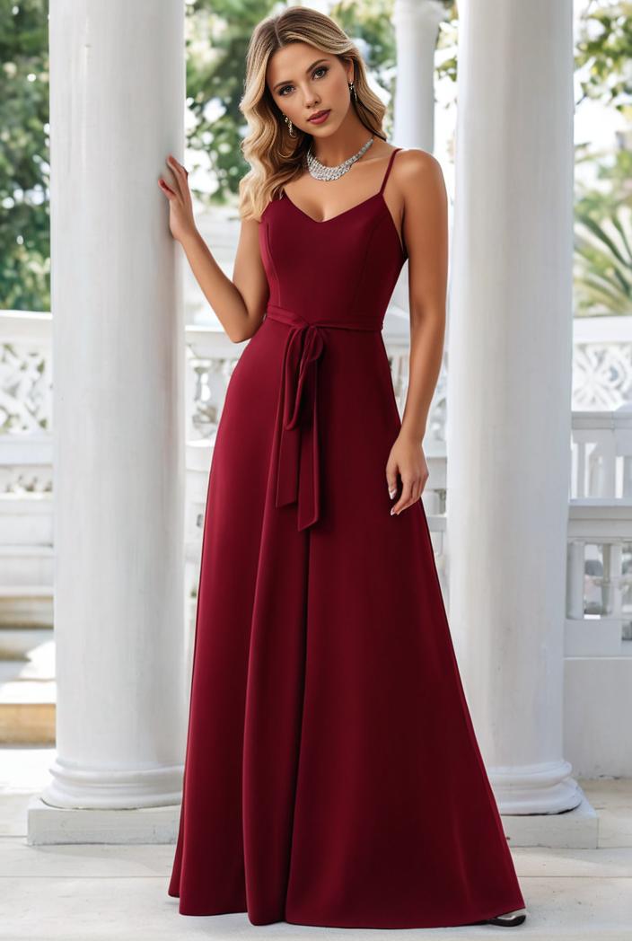 convertible chiffon lace open back spaghetti straps bridesmaid dress 127667