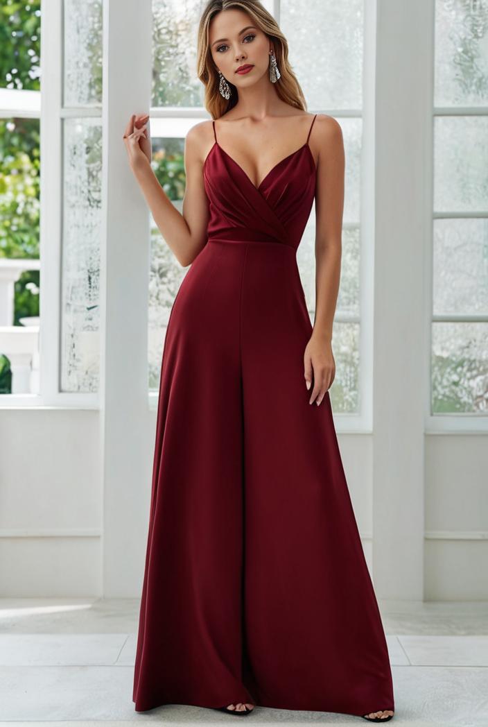 convertible chiffon lace open back spaghetti straps bridesmaid dress 127668