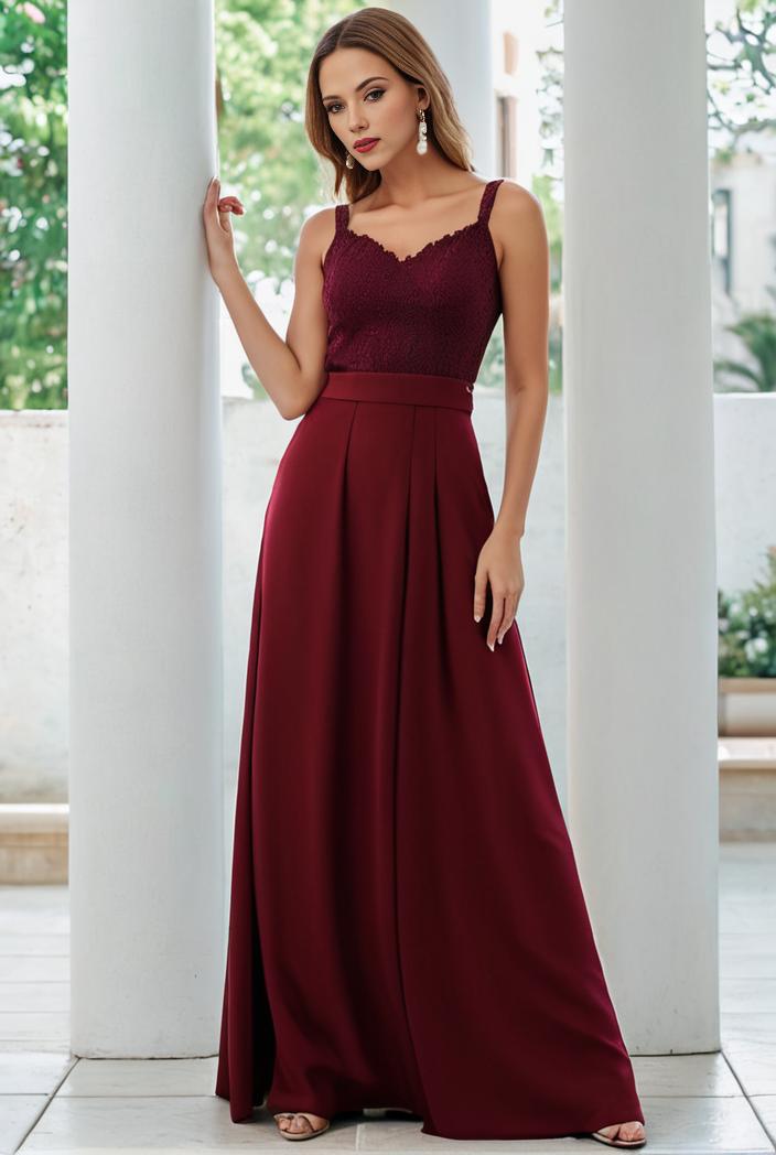 convertible chiffon lace open back spaghetti straps bridesmaid dress 127671