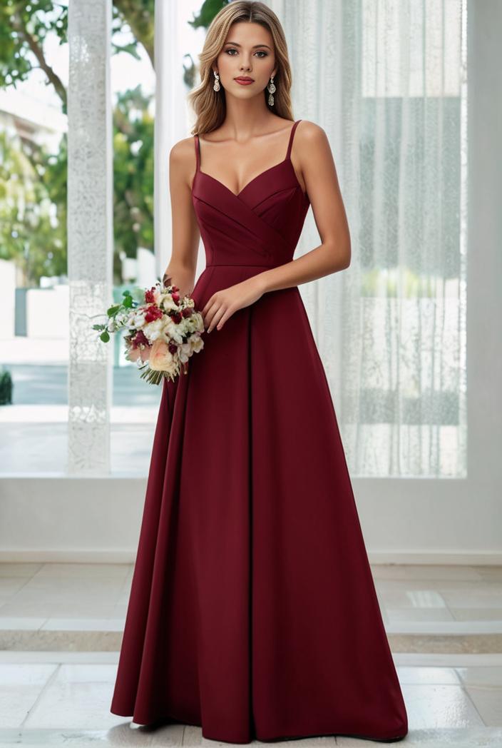 convertible chiffon lace open back spaghetti straps bridesmaid dress 127676