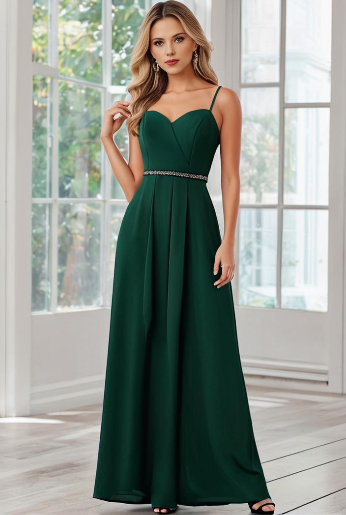 convertible chiffon lace open back spaghetti straps bridesmaid dress 127679