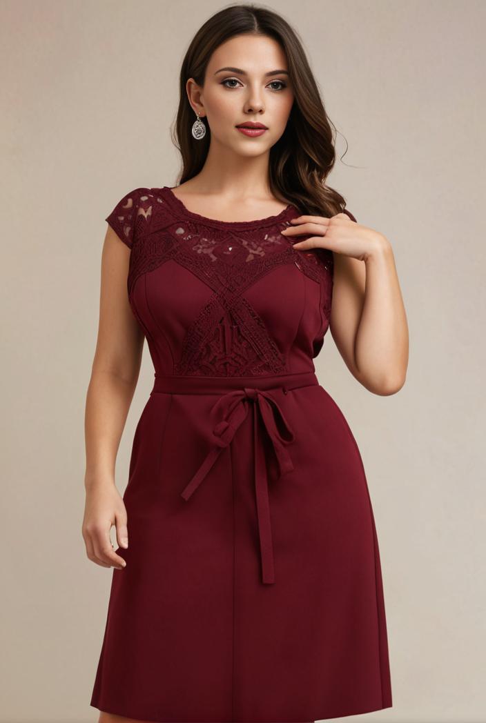 elegant chiffon maxi evening dress with lace cap sleeve 131359