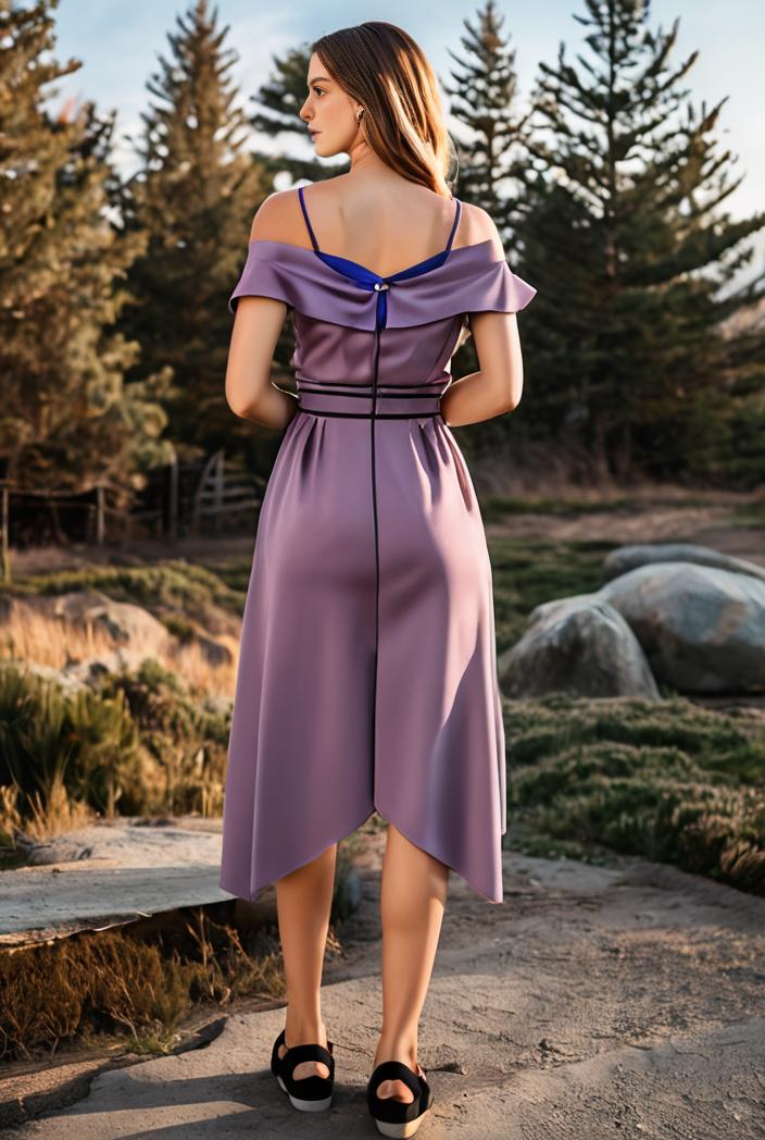 deep v neck lace chiffon bridesmaid dress with asymmetrical hem 120359