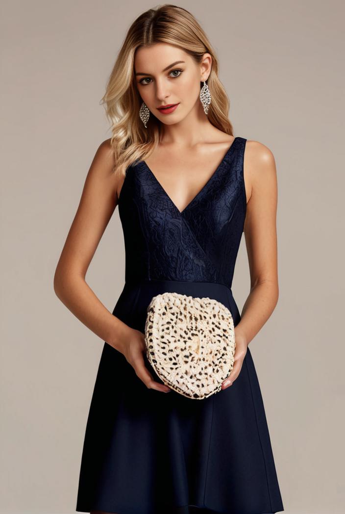 deep v neck lace chiffon bridesmaid dress with asymmetrical hem 120365