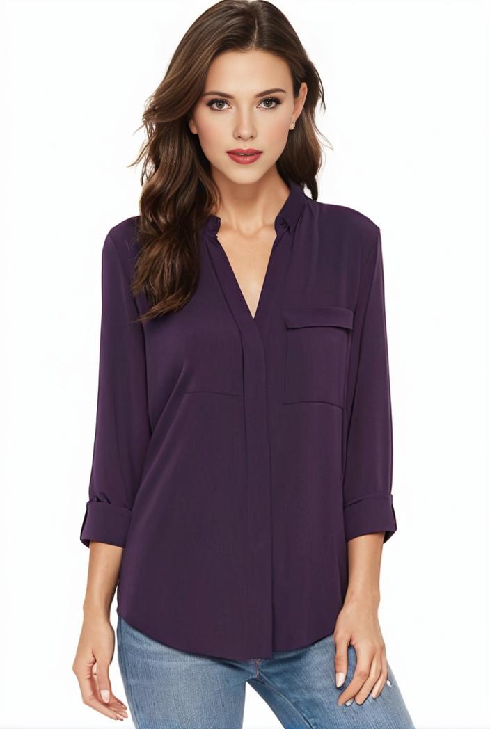 plus size casual blouse women s plus solid half sleeve turn down collar tunic top 144228