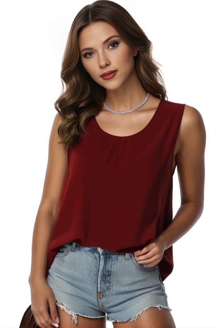 plus size casual tank top women s plus solid square neck pleated medium stretch tank top 144943