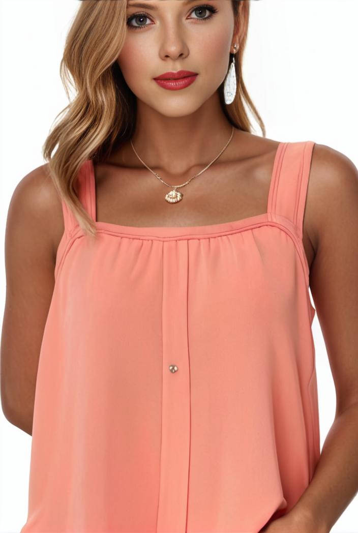 plus size casual tank top women s plus solid square neck slight stretch pleated tank top 144956
