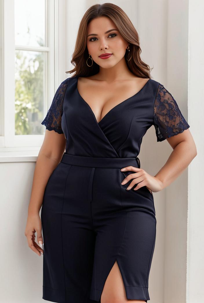 plus size front slit short sleeve with sequin mother of the bride dress 146710