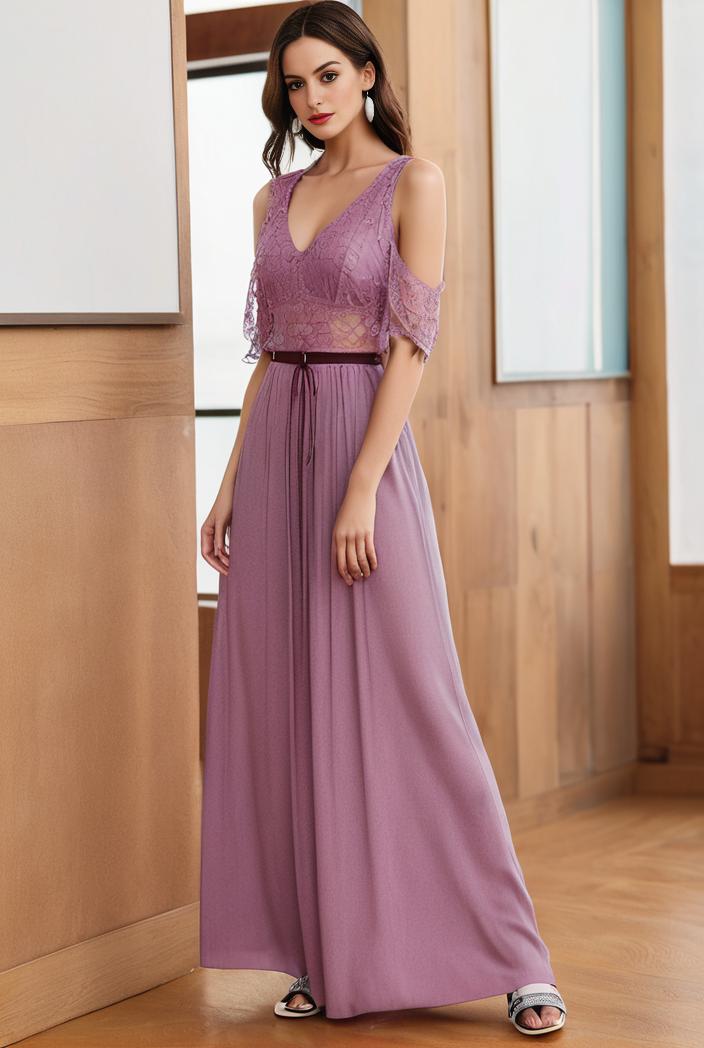 spaghetti strap 2 in 1 sheer evening dress 134750