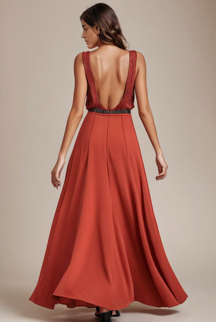 convertible chiffon lace open back spaghetti straps bridesmaid dress 135451