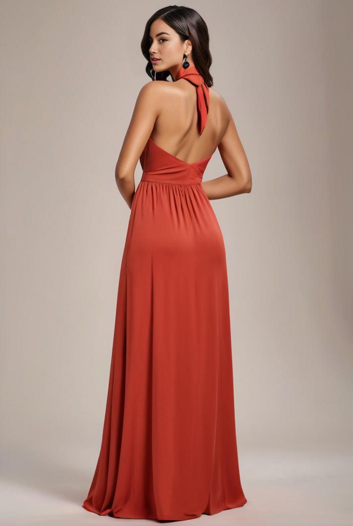 convertible chiffon lace open back spaghetti straps bridesmaid dress 135463