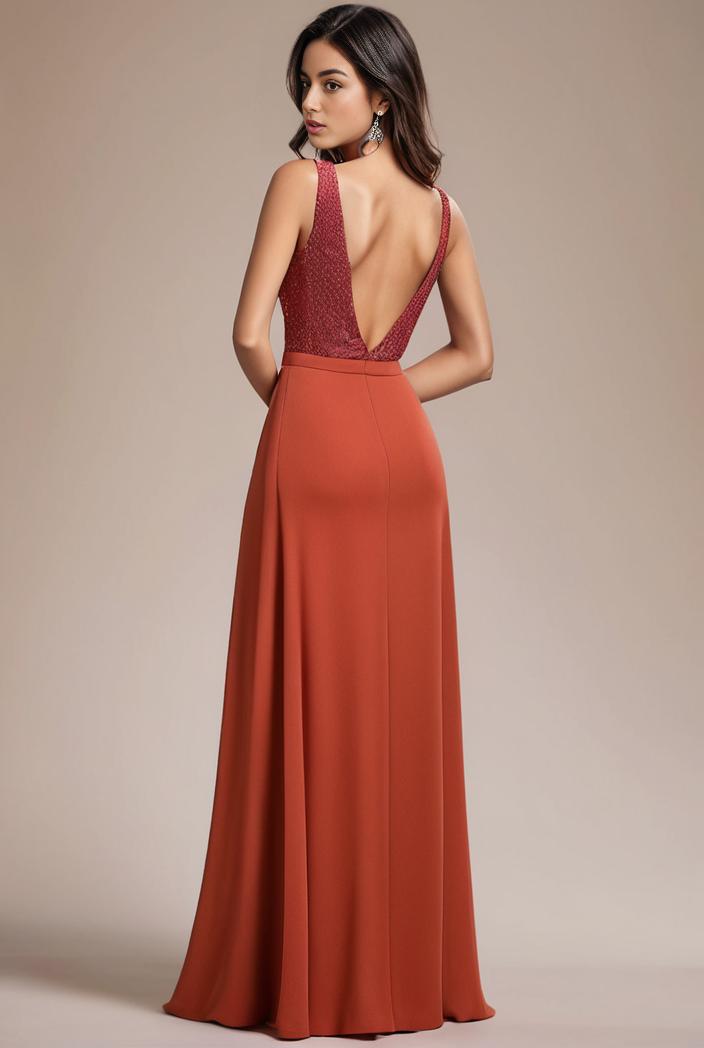convertible chiffon lace open back spaghetti straps bridesmaid dress 135464