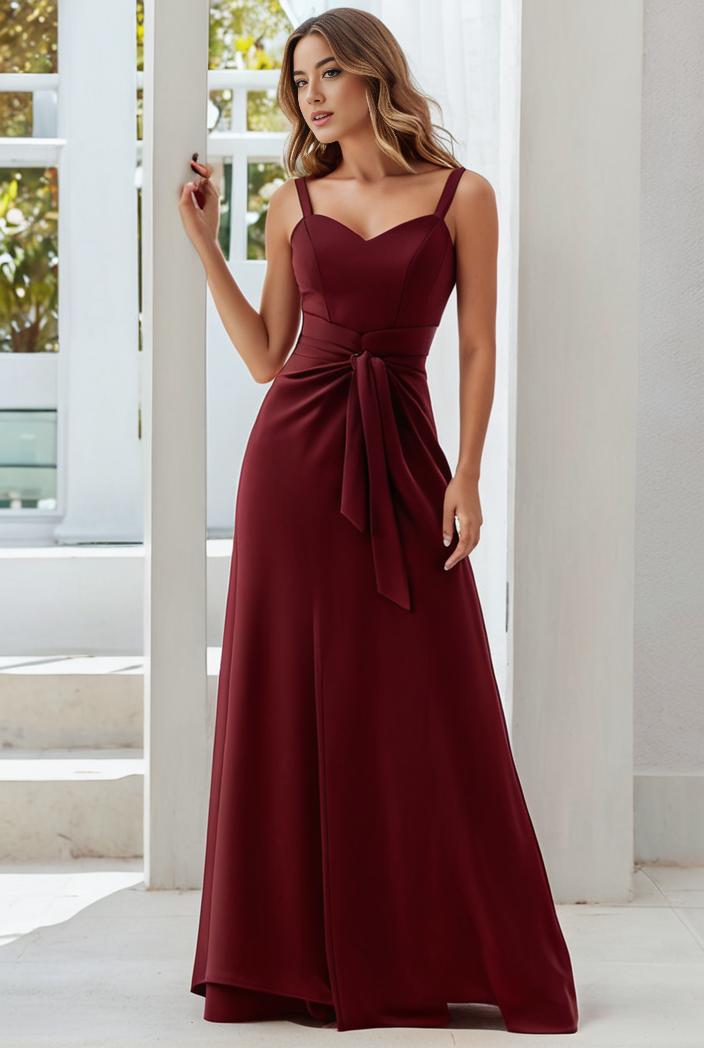 convertible chiffon lace open back spaghetti straps bridesmaid dress 135504