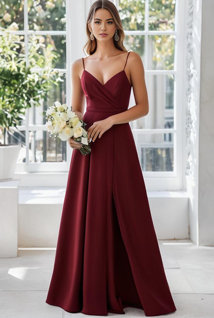convertible chiffon lace open back spaghetti straps bridesmaid dress 135512