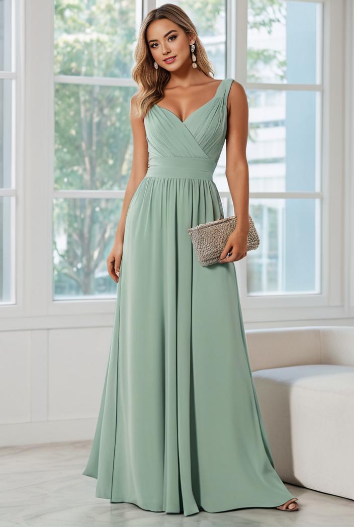 convertible chiffon lace open back spaghetti straps bridesmaid dress 135611