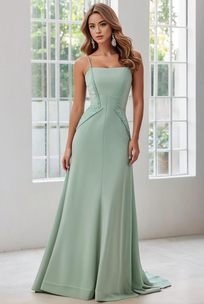 convertible chiffon lace open back spaghetti straps bridesmaid dress 135617
