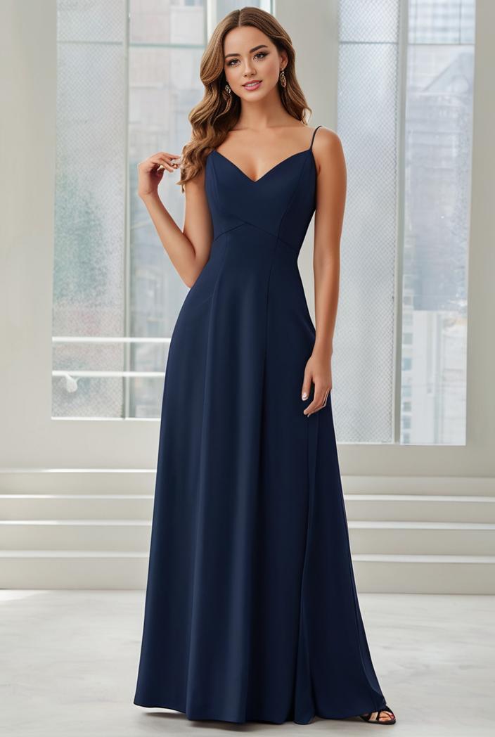 convertible chiffon lace open back spaghetti straps bridesmaid dress 135623