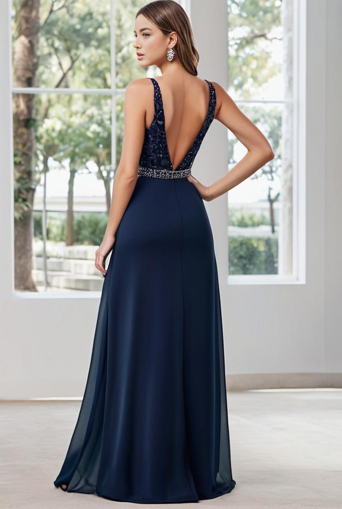 convertible chiffon lace open back spaghetti straps bridesmaid dress 135632