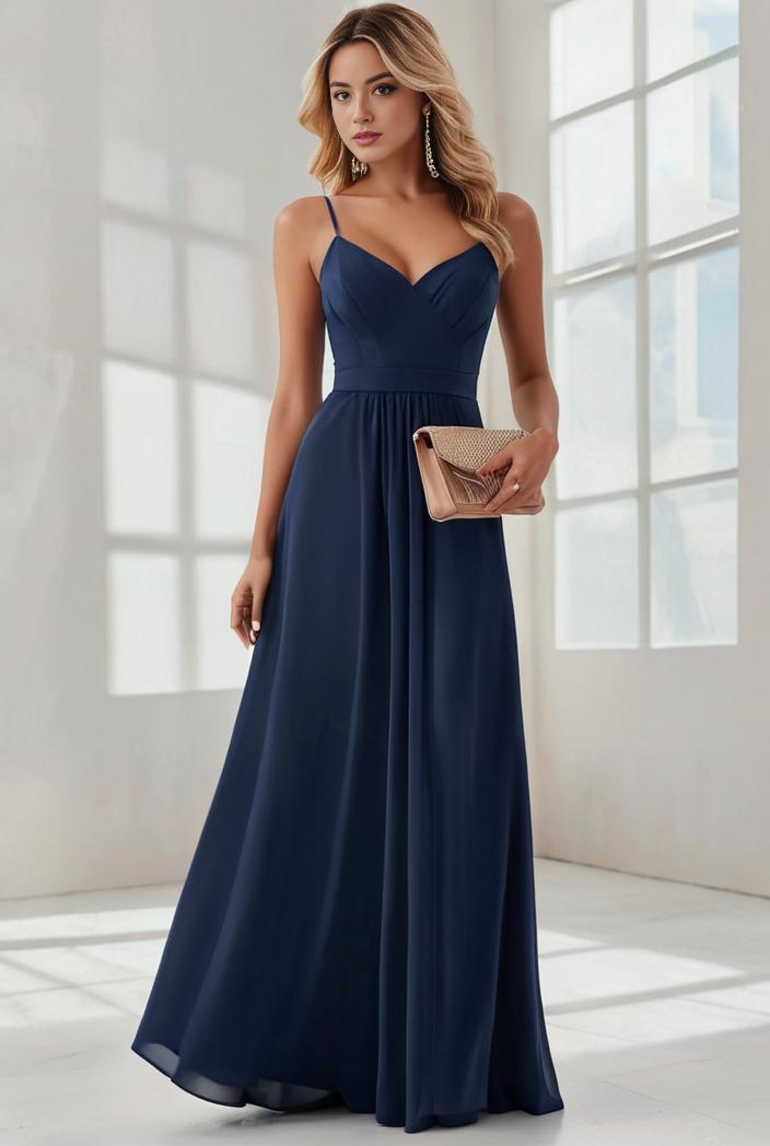 convertible chiffon lace open back spaghetti straps bridesmaid dress 135646