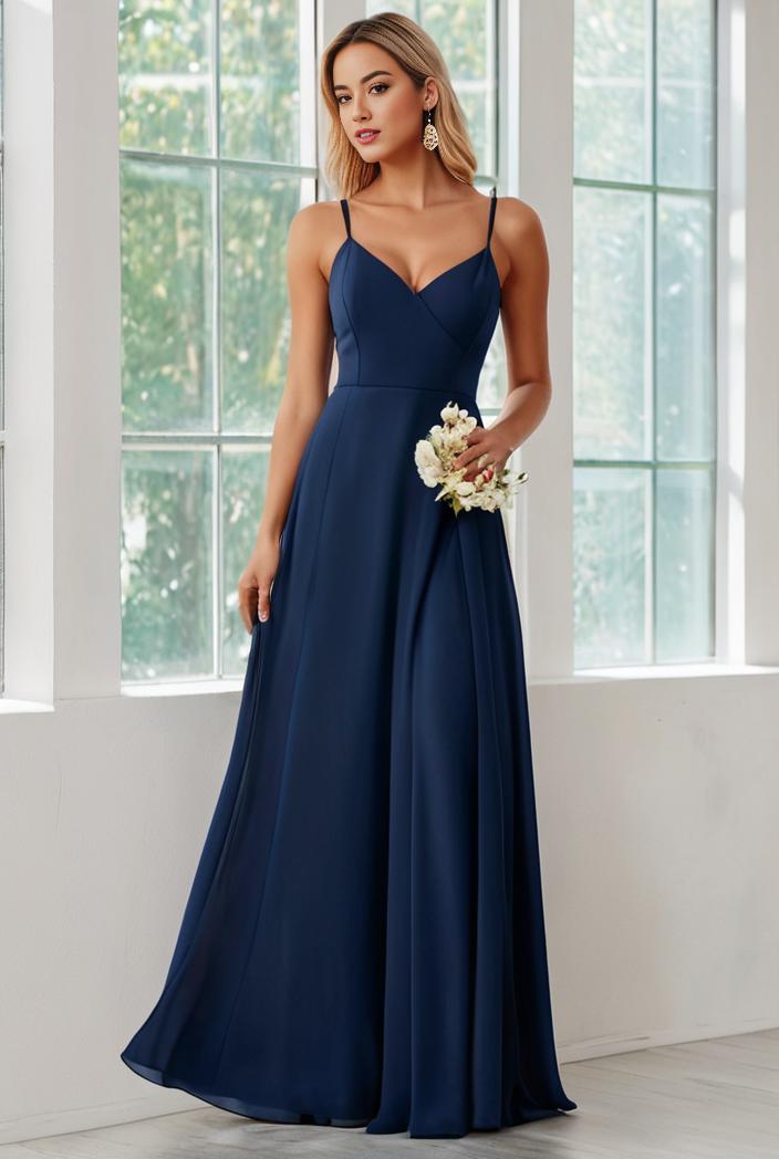 convertible chiffon lace open back spaghetti straps bridesmaid dress 135651