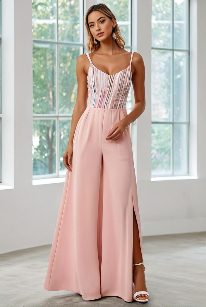 convertible chiffon lace open back spaghetti straps bridesmaid dress 135683