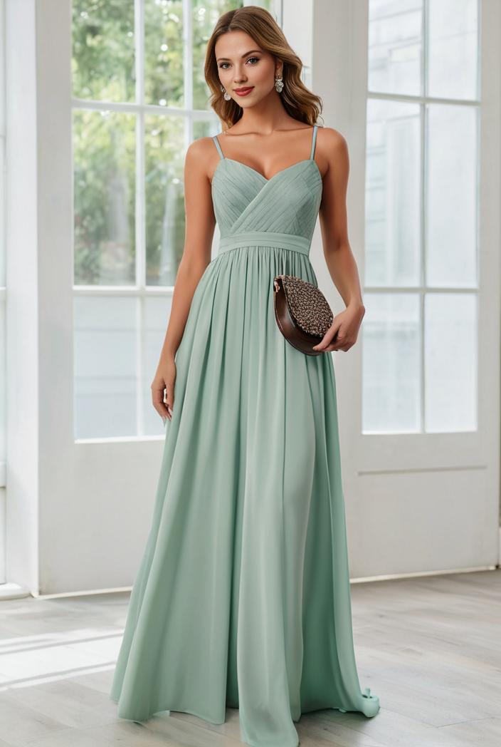 convertible chiffon lace open back spaghetti straps bridesmaid dress 121669
