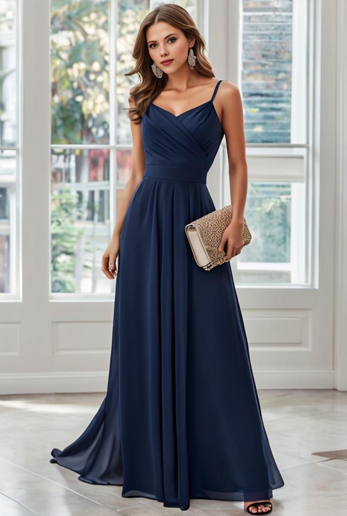 convertible chiffon lace open back spaghetti straps bridesmaid dress 121691