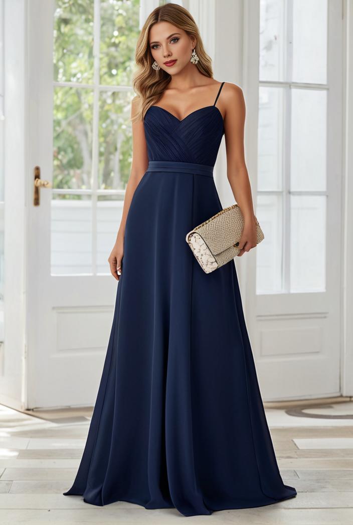 convertible chiffon lace open back spaghetti straps bridesmaid dress 121695