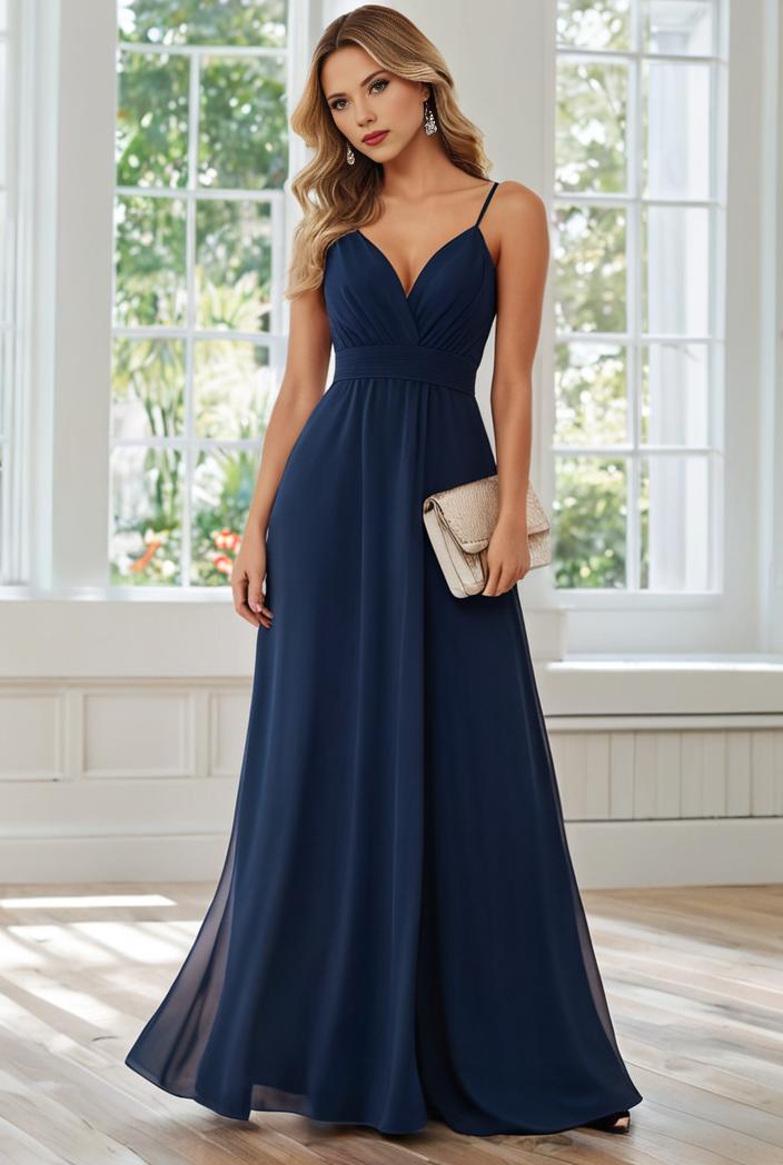 convertible chiffon lace open back spaghetti straps bridesmaid dress 121694